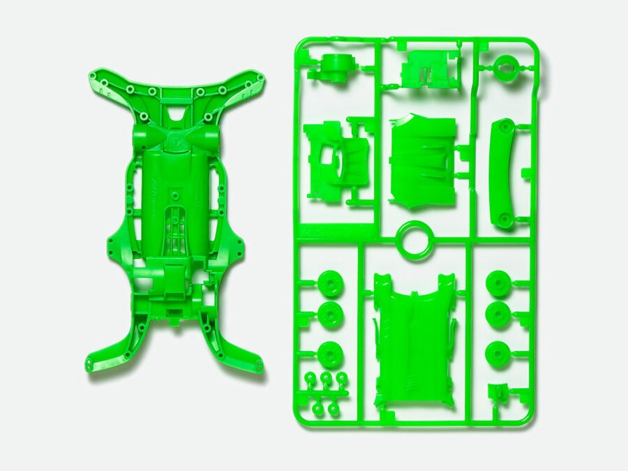 Tamiya 95255 AR Fluorescent-Color Chassis Set (Green)：圖片 1