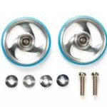 Tamiya 95327 1/32 Mini 4WD Product  19mm Aluminum Rollers w/Plastic Rings (Light Blue)