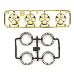 Tamiya 95331 Low-Profile Tire & Gold Plated Wheel Set (5-Spoke)