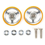 Tamiya 95349 1/32 Mini 4WD JR 17mm Aluminum Rollers - w/Plastic Rings (Orange)