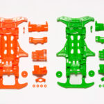 Tamiya 95355 1/32 Mini 4WD VS Fluorescent-Color Chassis Set (Orange/Green)