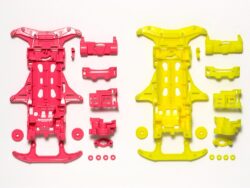 Tamiya 95356 1/32 Mini 4WD JR Fluorescent Chassis Set VS Chassis Pink/Yellow