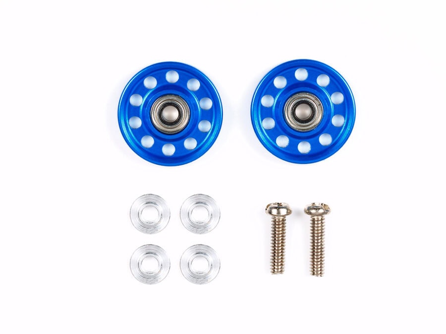 Tamiya 95382 Lightweight 13mm Aluminum Ball-Race Rollers (Ringless/Blue)：圖片 1