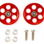 Tamiya 95404 1/32 Mini 4WD HG LW Lightweight Ball-Race Rollers Aluminum 19mm (Ringless/Red)