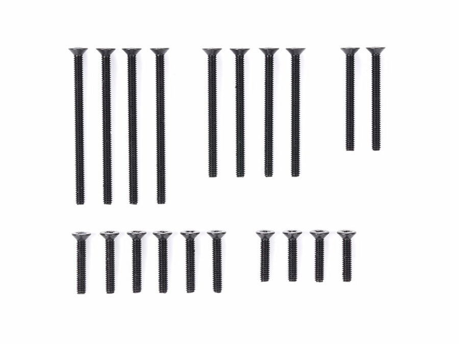 Tamiya 95415 Stainless Steel Countersunk Screw Set (10/12/20/25/30mm, Black)：圖片 1