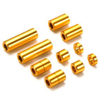 Tamiya 95442 1/32 Mini 4WD Aluminum Spacer Set (12/6.7/6/3/1.5mm, 2pcs. each) (Gold)