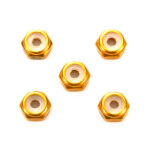 Tamiya 95458 2mm Aluminum Lock Nut (Gold, 5pcs.)