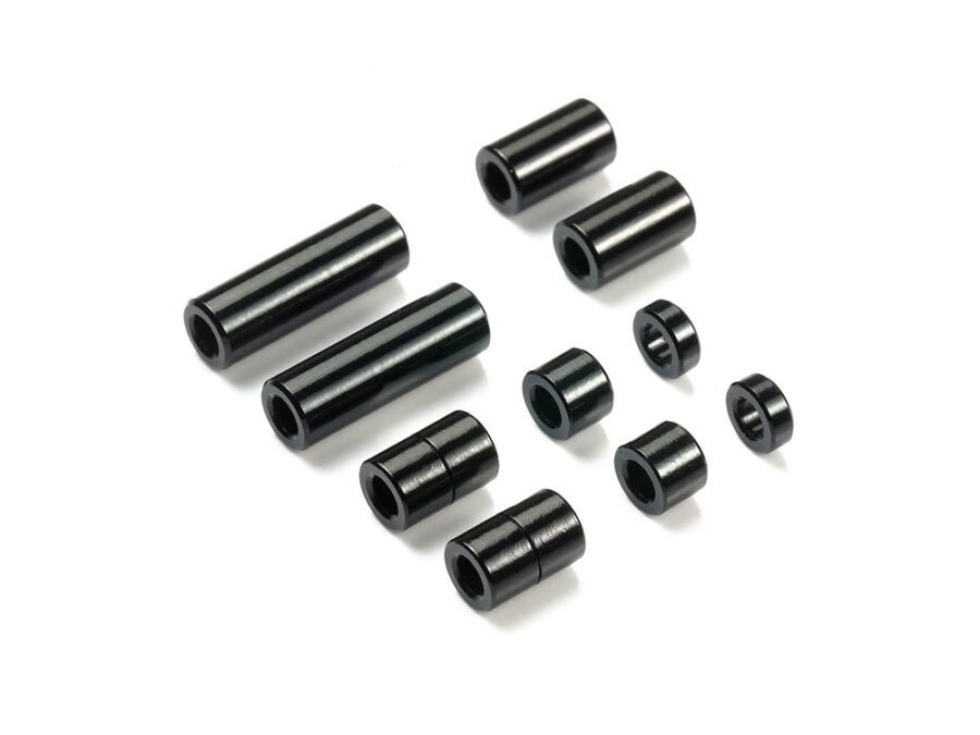 Tamiya 95481 Aluminum Spacer Set (12/6.7/6/3/1.5mm, 2pcs. each) (Black)：圖片 1