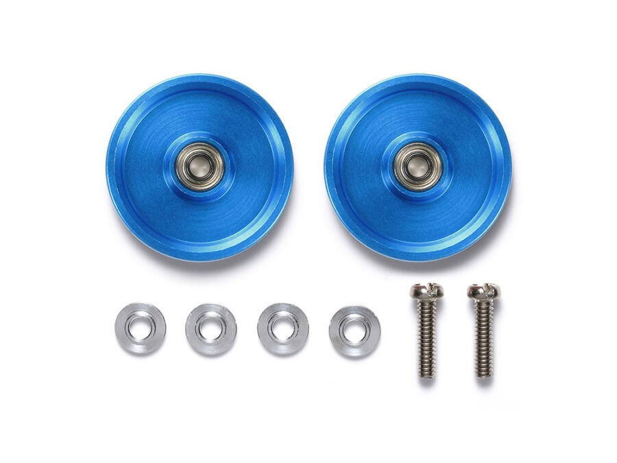 Tamiya 95561 HG 19mm Aluminum Ball-Race Rollers (Ringless/Blue)：圖片 1