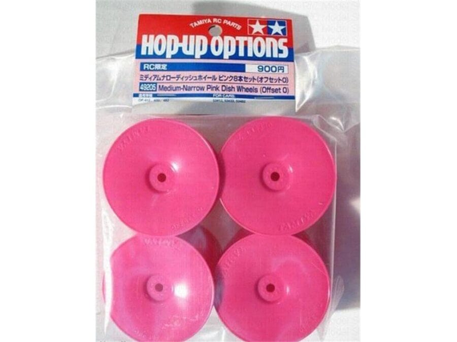 Tamiya 49205 Medium-Narrow Pink Dish Wheels (Offset 0)：圖片 1