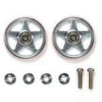 Tamiya 95438 1/32 Mini 4WD 19mm Aluminum Rollers (5 Spokes) w/Plastic Rings (Pink)