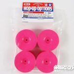 Tamiya 49422 RC Fluorescent Pink 24mm Medium-Narrow Dish Wheels 4pcs (Offset +2)
