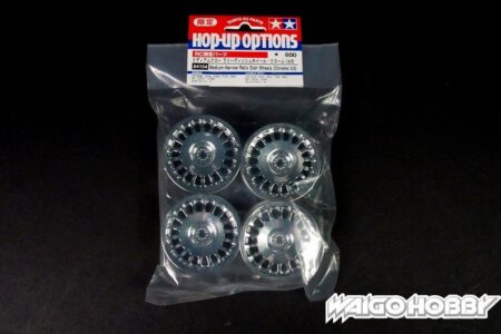 Tamiya 84154 RC 24mm Medium-Narrow Rally Dish Wheels (Chrome/+0)