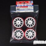 Tamiya 84243 RC 24mm Medium-Narrow Mesh Wheels White/Red Rim (+2)
