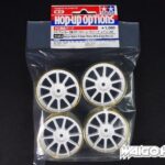 Tamiya 84254 RC 24mm Medium-Narrow 10-Spoke Wheels White/Gold Rim (+0)