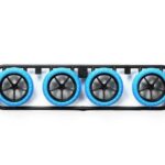 Tamiya 95254 1/32 Mini 4WD Hard Arched Tires (Blue) w/Carbon Rein Lg Dia Wheels