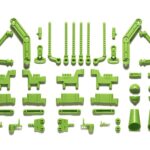 Tamiya 47407 WR-02CB L/N Parts (Body Mounts/Suspension Arms) (Yellow Green)