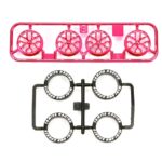 Tamiya  95529 Low-Profile Tire & Pink Plated Wheel Set (Y Spoke)