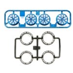 Tamiya 95528 Low-Profile Tire & Blue Plated Wheel Set (Y-Spoke)