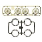 Tamiya  95527 Low-Profile Tire & Gold Plated Wheel Set (Y Spoke)