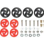 Tamiya 95390 1/32 Mini 4WD Low Friction Roller Set (Black & Red) Mini 4WD Station