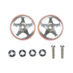 Tamiya 95396 1/32 Mini 4WD 19mm Aluminum 5 Spoke Rollers with Plastic Rings (Red)