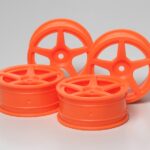 Tamiya 49423 Flu.Orange Medium-Narrow Spoke Wheel/0 Offset/2prs