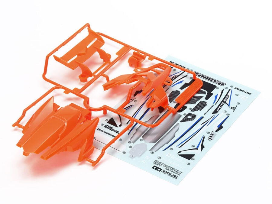 Tamiya 95511 DCR-02 Body Parts Set (Fluorescent Orange)：圖片 1