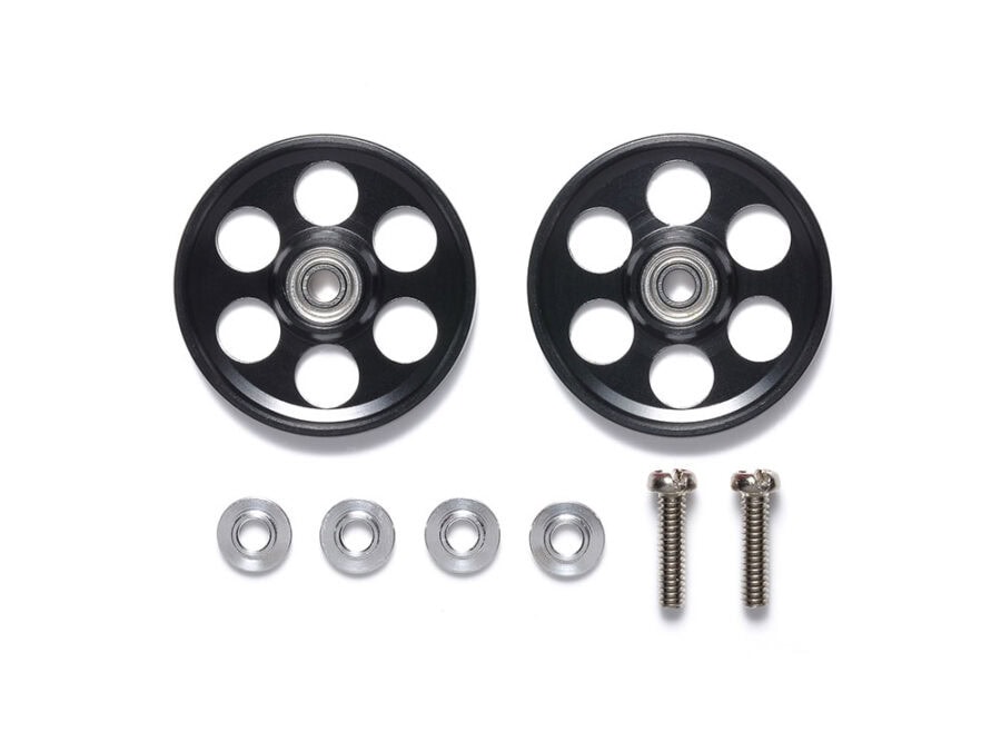 Tamiya 95498 HG Lightweight 19mm Aluminum Ball-Race Rollers (Ringless/Black)：圖片 1