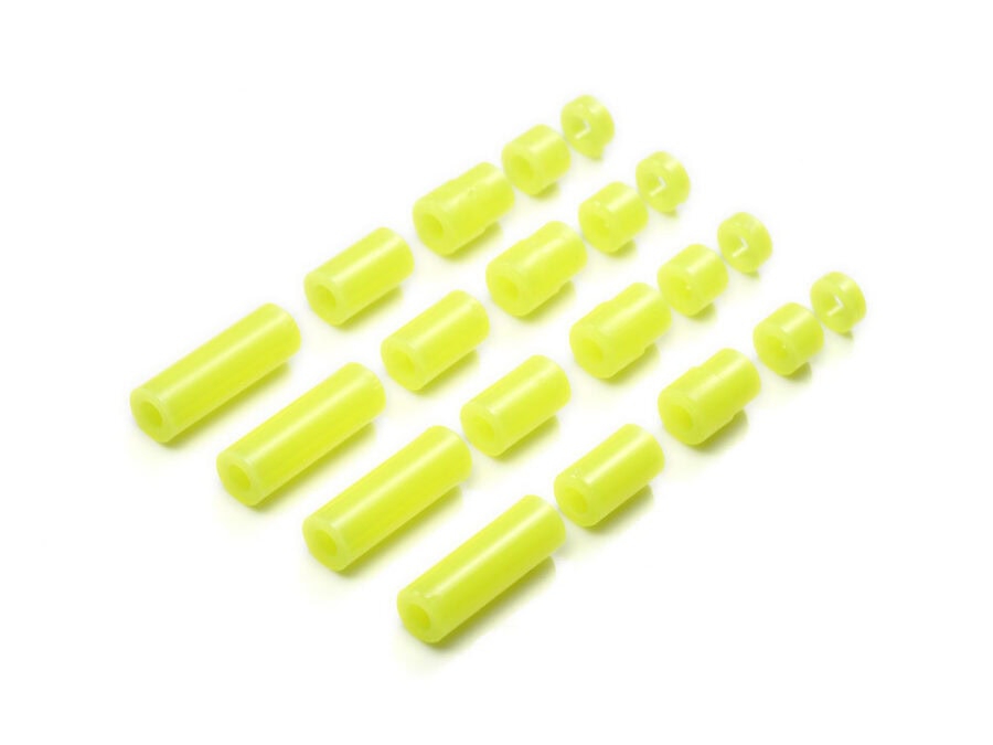 Tamiya 95496 Lightweight Plastic Spacer Set (12/6.7/6/3/1.5mm) (Fluorescent Yellow)：圖片 1