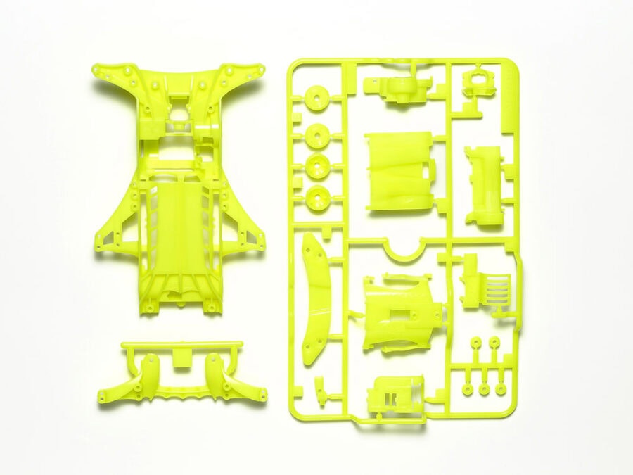 Tamiya 95494 FM-A Fluorescent-Color Chassis Set (Yellow)：圖片 1
