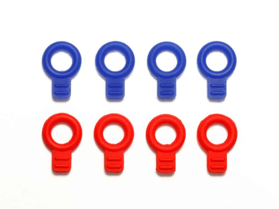 Tamiya 95393 Rubber Body Catches (Blue/Red)：圖片 1