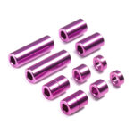 Tamiya 95520 Aluminum Spacer Set (12/6.7/6/3/1.5mm, 2pcs. each) (Purple)