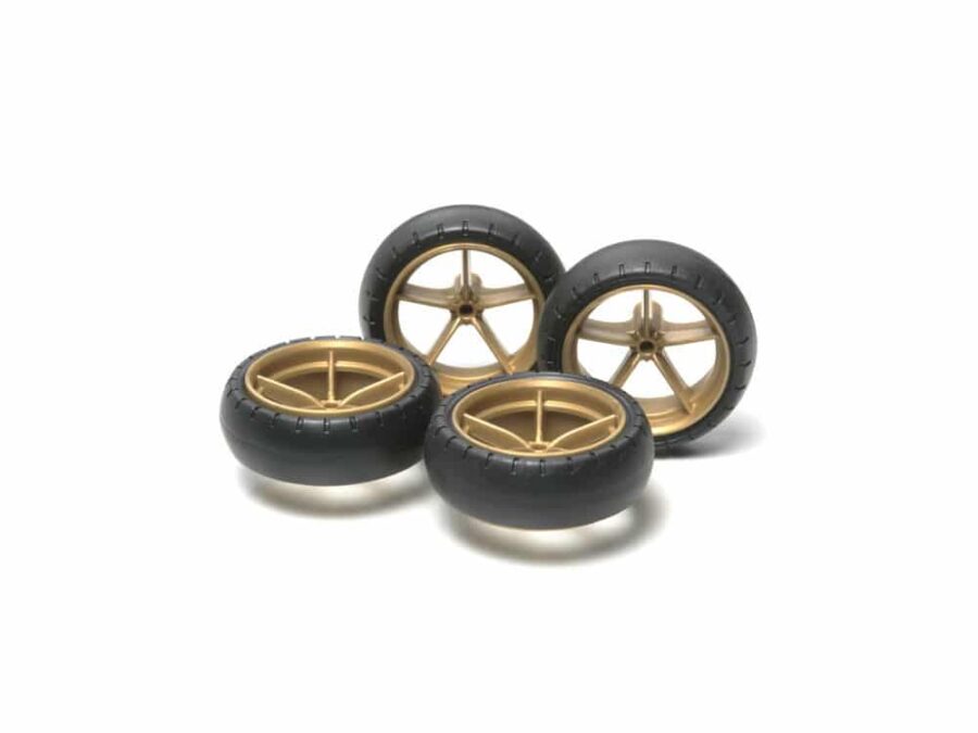 Tamiya 15368 Large Dia. Narrow Lightweight Wheels (w/Arched Tires)：圖片 1