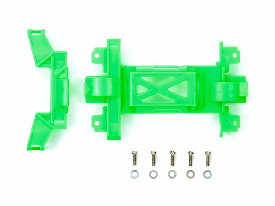 Tamiya 95437 Reinforced Gear Cover (for MS Chassis) Fluorescent Green Mini 4WD Station：圖片 1