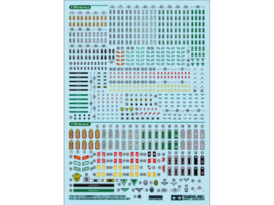 Tamiya 12625 1/16 1/35 WWII German Militaly Insign Decal Set：圖片 1