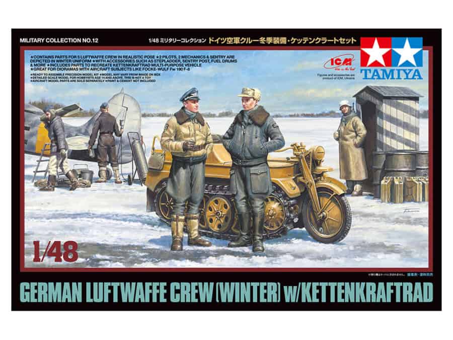 Tamiya 32412 1/48 German Luftwaffe Crew (Winter) w/Kettenkraftrad：圖片 2