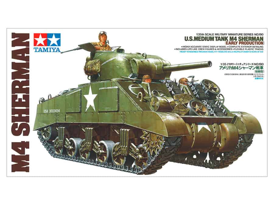 Tamiya 35190 1/35 U.S. Medium Tank M4 Sherman (Early Production)：圖片 2