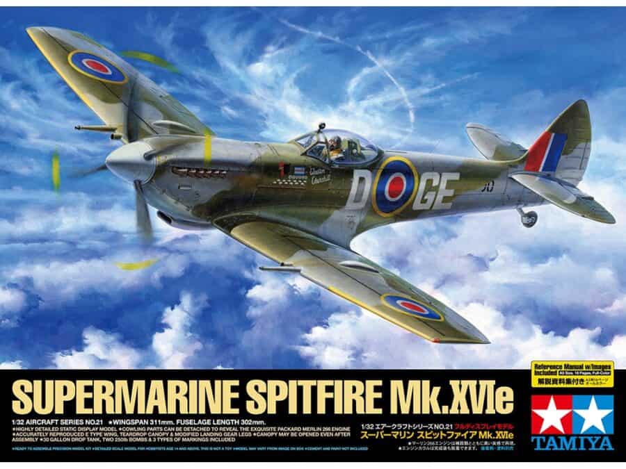 Tamiya 60321 1/32 Supermarine Spitfire Mk.XVIe：圖片 2