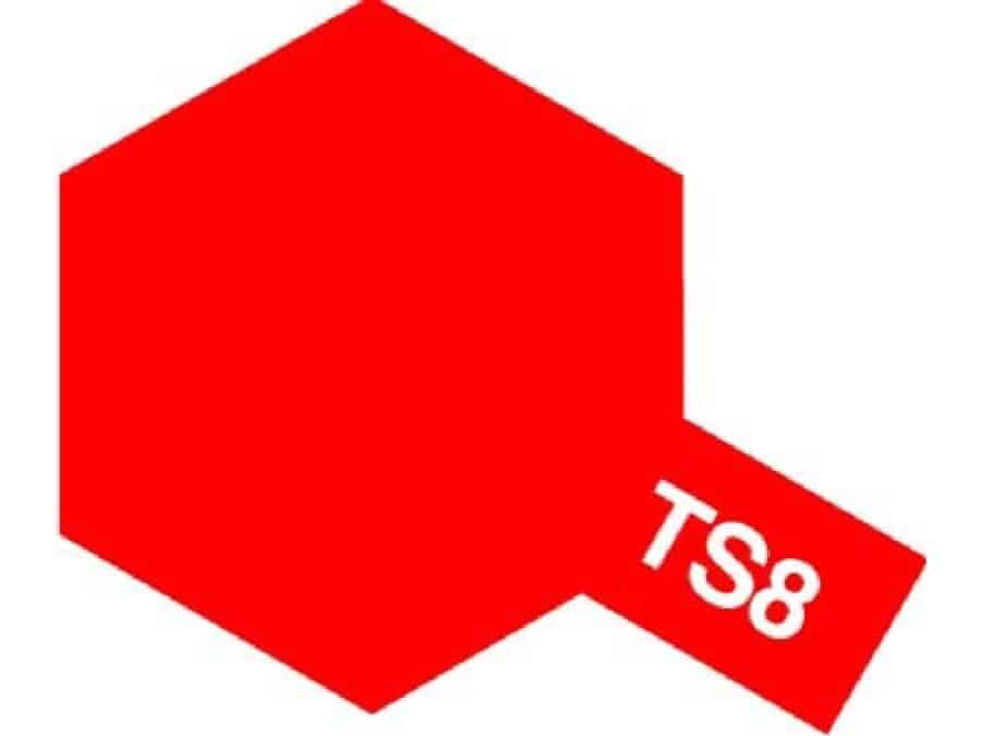 Tamiya 85008 Tamiya Color Spray TS-8 Italian Red：圖片 1