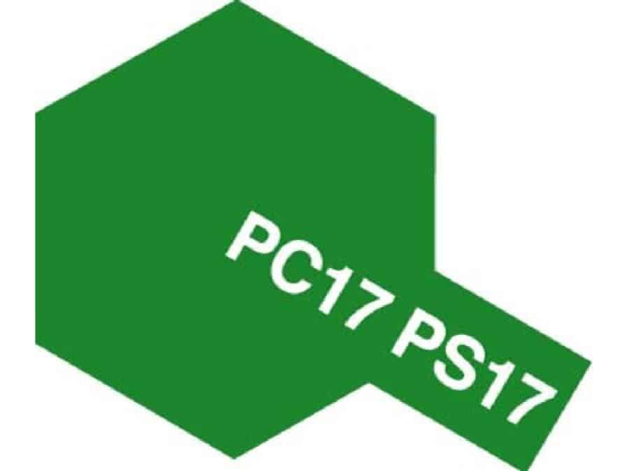 Tamiya 86017 Polycarbonate Color Spray PS-17 Metallic Green：圖片 1