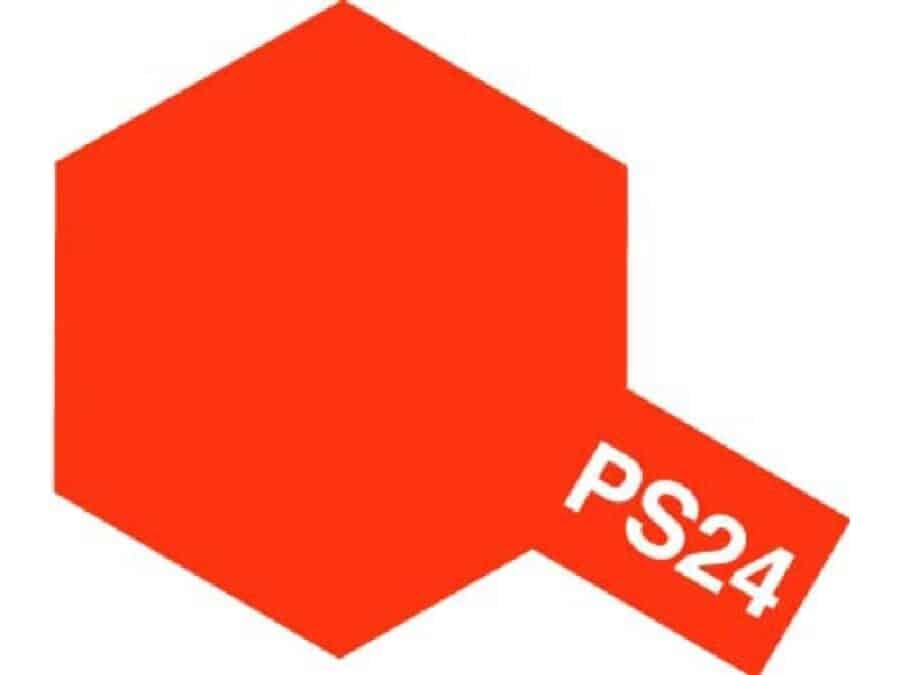 Tamiya 86024 Polycarbonate Color Spray PS-24 Fluorescent Orange：圖片 1