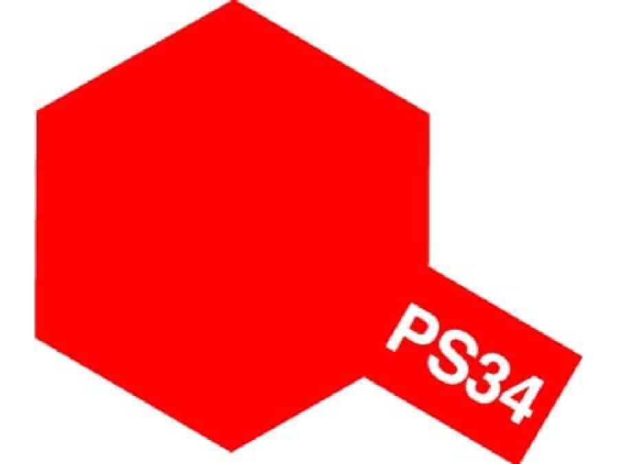 Tamiya 86034 Polycarbonate Color Spray PS-34 Bright Red：圖片 1