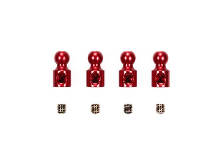 Tamiya 53645 RC Aluminum Stabilizer Ends (Red/4pcs)：圖片 1
