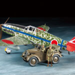 Tamiya 25203 1/48 Kawasaki Ki-61-Id Hien (Tony) & 4x4 Light Vehicle Kurogane Set