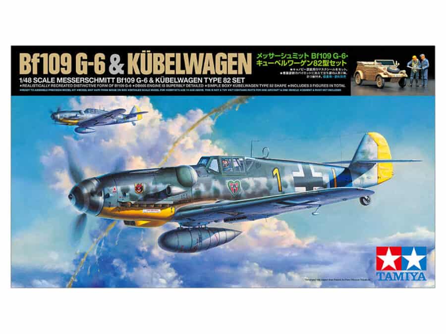 Tamiya 25204 1/48 Messerschmitt Bf109 G-6 & Kubelwagen Type 82 Set：圖片 2