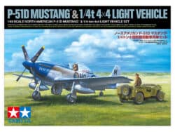 Tamiya 25205 1/48 North American P-51D Mustang & 1/4-Ton 4x4 Light Vehicle Set：圖片 2