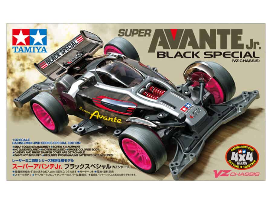 Tamiya 95648 1/32 Mini 4WD Super Avante Jr. Black Special (VZ Chassis)：圖片 2