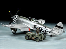 Tamiya 25214 1/48 P-47D Thunderbolt "Bubbletop" & 1/4-Ton 4x4 Light Vehicle Set