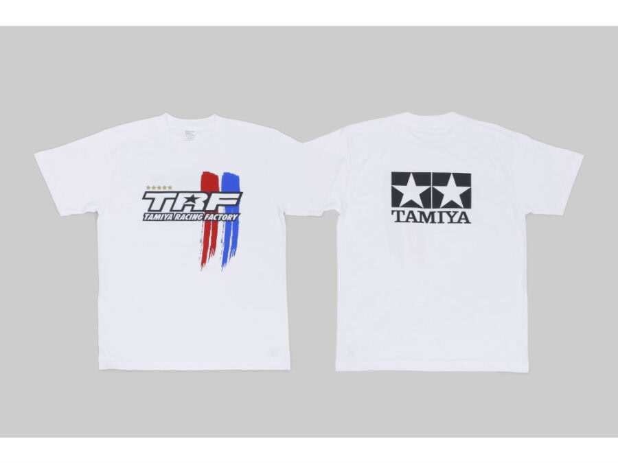 Tamiya 67243 Tamiya Racing Factory Stripe Logo T-Shirt A Type (White) XL：圖片 1
